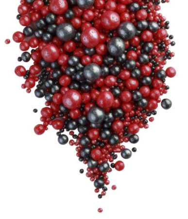 Драже зерновое в глазури ЖЕМЧУГ (красный, черный) микс №166 (75 грамм)