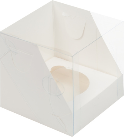 Коробка на 1 капкейк с прозрачной крышкой 100х100х100мм