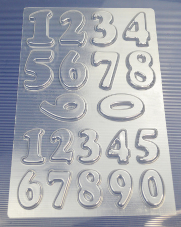 Пластиковая форма для шоколада "Цифры округлые" 2 размера