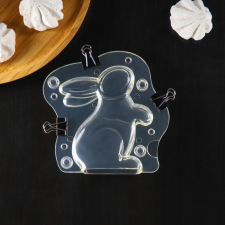 Пластиковая форма для шоколада "Кролик" 3D 13,5х13см