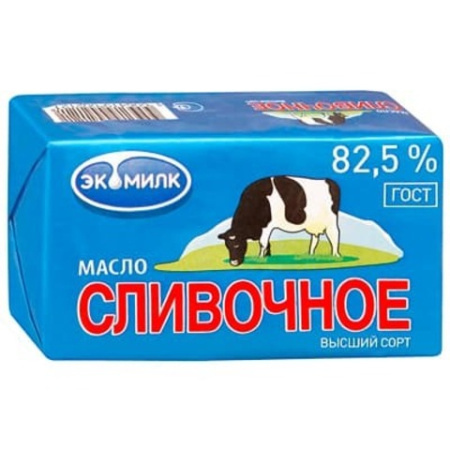 Масло сливочное ЭКОМИЛК 82,5% 450 грамм