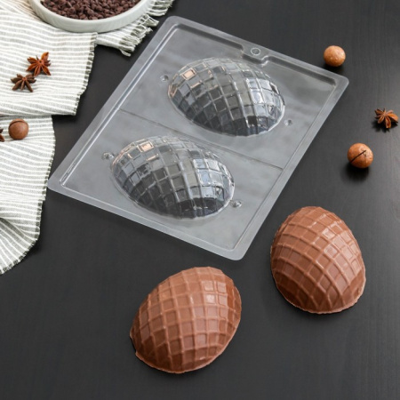 Пластиковая форма для шоколада "Яйцо ФАБЕРЖЕ" 2 ячейки 11х8,5х4см