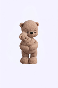 Фигурка из шоколадной глазури МИШКА ТЕО С МАМОЙ 3,5х4х8см БЕЖЕВЫЙ