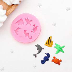 Силиконовый молд "Морские обитатели"