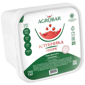 Пюре Агробар Клубника БЕЗ САХАРА 1кг