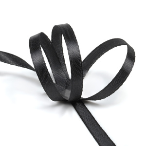 Лента атласная 0,6см черная (катушка 22,5м) 3173