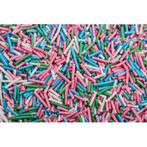 Посыпка микс Вермишель разноцветная МИКС №11 (розовая, голубая, зеленая, белая) 75 грамм