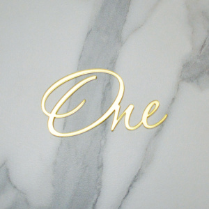 Топпер акриловый зеркальный "ONE" №2 ЗОЛОТО