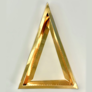 Коробка ТРЕУГОЛЬНАЯ для ёлочки и кондитерских изделий 240х160х35мм ЗОЛОТО