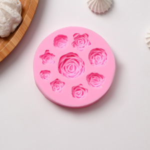 Силиконовый молд "Розы мини" 9 штук