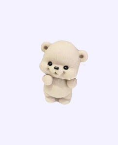 Фигурка из шоколадной глазури МЕДВЕЖОНОК КРАНЧ 4х4,5х6,5см БЕЛЫЙ