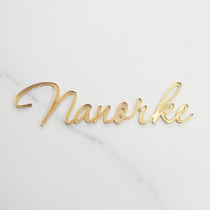 Топпер акриловый зеркальный МИНИ Папочке №1 золото