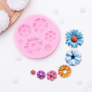 Силиконовый молд "Цветы" 6 штук