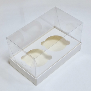 Коробка на 2 капкейка с прозрачной крышкой 180х100х100мм Коробка на 2 капкейка с прозрачной крышкой 180х100х100мм