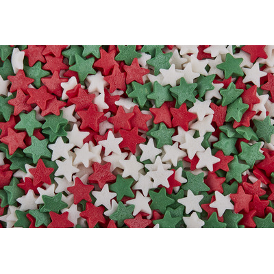 Посыпка сахарная Звезды красно-белые-зеленые МИНИ 75 грамм Посыпка сахарная Звезды красно-белые-зеленые МИНИ 75 грамм