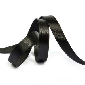 Лента атласная 12мм черная (катушка 27,4м) 3173
