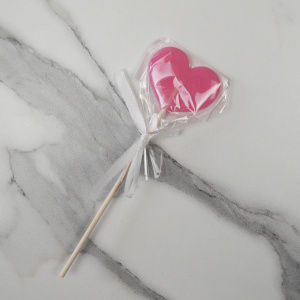 Леденец СЕРДЦЕ розовый 5см