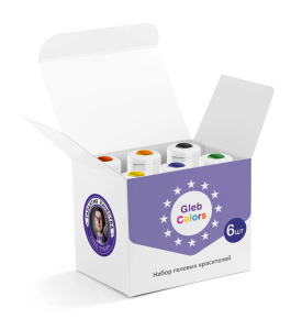 Набор гелевых красителей Gleb Colors BASIC SIX KIT (6 штук по 20 грамм)3