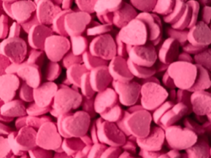 Посыпка сахарная Сердечки розовые 75 грамм