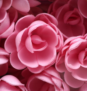 Вафельные цветы РОЗЫ большие сложные РОЗОВЫЕ 5 штук