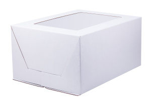 Коробка для торта 300х400х200 С ОКНОМ сборка-конверт