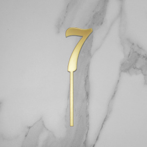Топпер акриловый зеркальный ЦИФРА 7 золото
