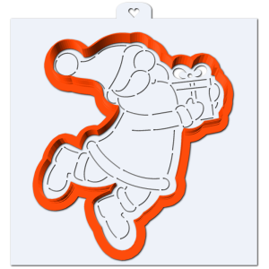 Форма с трафаретом "Дед Мороз с подарком"