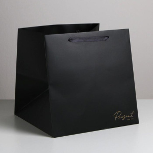 Пакет подарочный Present ЧЕРНЫЙ 30х30х30см