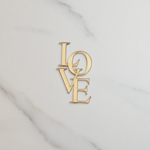 Топпер акриловый зеркальный МИНИ LOVE №1 золото