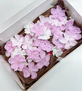 Сахарные цветы БЕЛЫЕ и РОЗОВЫЕ