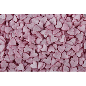 Посыпка сахарная Сердечки розовые ПЕРЛАМУТРОВЫЕ 75 грамм