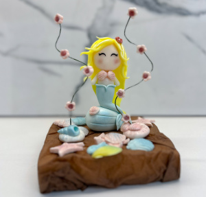 Фигурка из мастики РУСАЛКА голубая