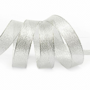 Лента парчовая 20мм с люрексом СЕРЕБРО 22,85м