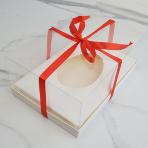 Коробка для шоколадного яйца с пластиковой крышкой 235х160х100мм