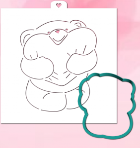 Форма с трафаретом "Влюбленный мишка Тедди"