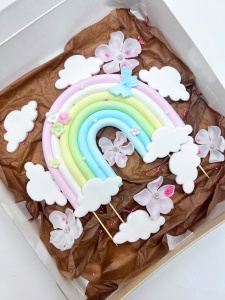 Фигурка из мастики РАДУГА (плоский набор с облаками)