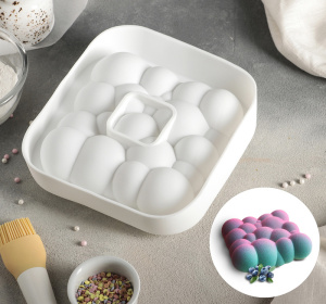 Форма силиконовая для мусса "Воздушные пузыри" 19х19х5,5см (Доляна)