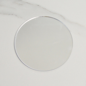 Топпер акриловый зеркальный КРУГ Зеркало 8см серебро