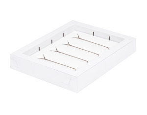 Коробка для БАТОНЧИКОВ (на 4 штуки) с прозрачной крышкой 190х150х30мм