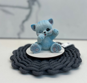 Фигурка из шоколадной глазури МИЛЫЙ КОТЕНОК голубой