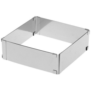 Металлическая форма раздвижная КВАДРАТ 16-28,5см (высота 5см)