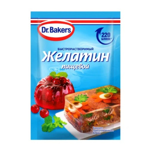 Желатин Dr.Bakers быстрорастворимый 10 грамм, 220 bloom