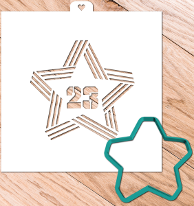 Форма с трафаретом 23 февраля Звезда с цифрой 23