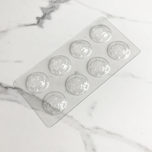 Пластиковая форма для шоколада "Тигр" 8 медальонов D5см