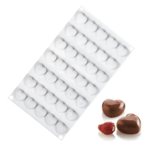 Форма для муссовых десертов СЕРДЦЕ 35 ячеек 29,7х17,3см