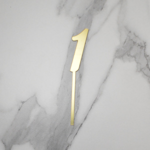 Топпер акриловый зеркальный ЦИФРА 1 золото