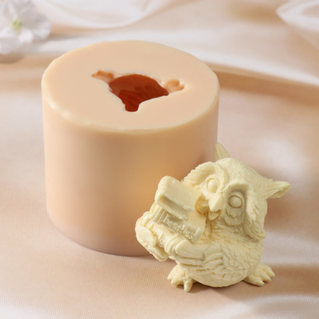 Силиконовый молд СОВА С КНИГАМИ 8х7х8,5см