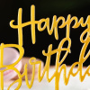 Топпер "Happy Birthday" золотой (пластик)