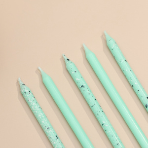 Свечи для торта БЛЕСТЯЩАЯ ВЕЧЕРИНКА голубые 14см 10 штук