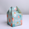 Коробка для кулича складная СВЕТЛОЙ ПАСХИ голубая 14х14х14см